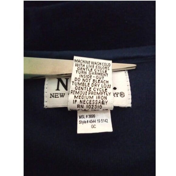 New York Laundry Navy Velour Long Sleeve Collared Track Style Jacket Sz L - Picture 7 of 7